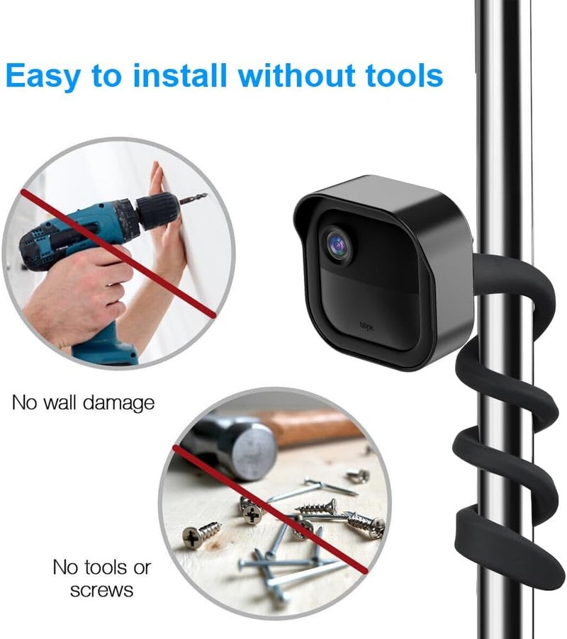 Gresus All-New Flexible Twist Mount Compatible with Blink Outdoor (4th &3rd Gen), Weather Proof Protective Housing for Blink Camera System (Black, 2Pack) - Image 4